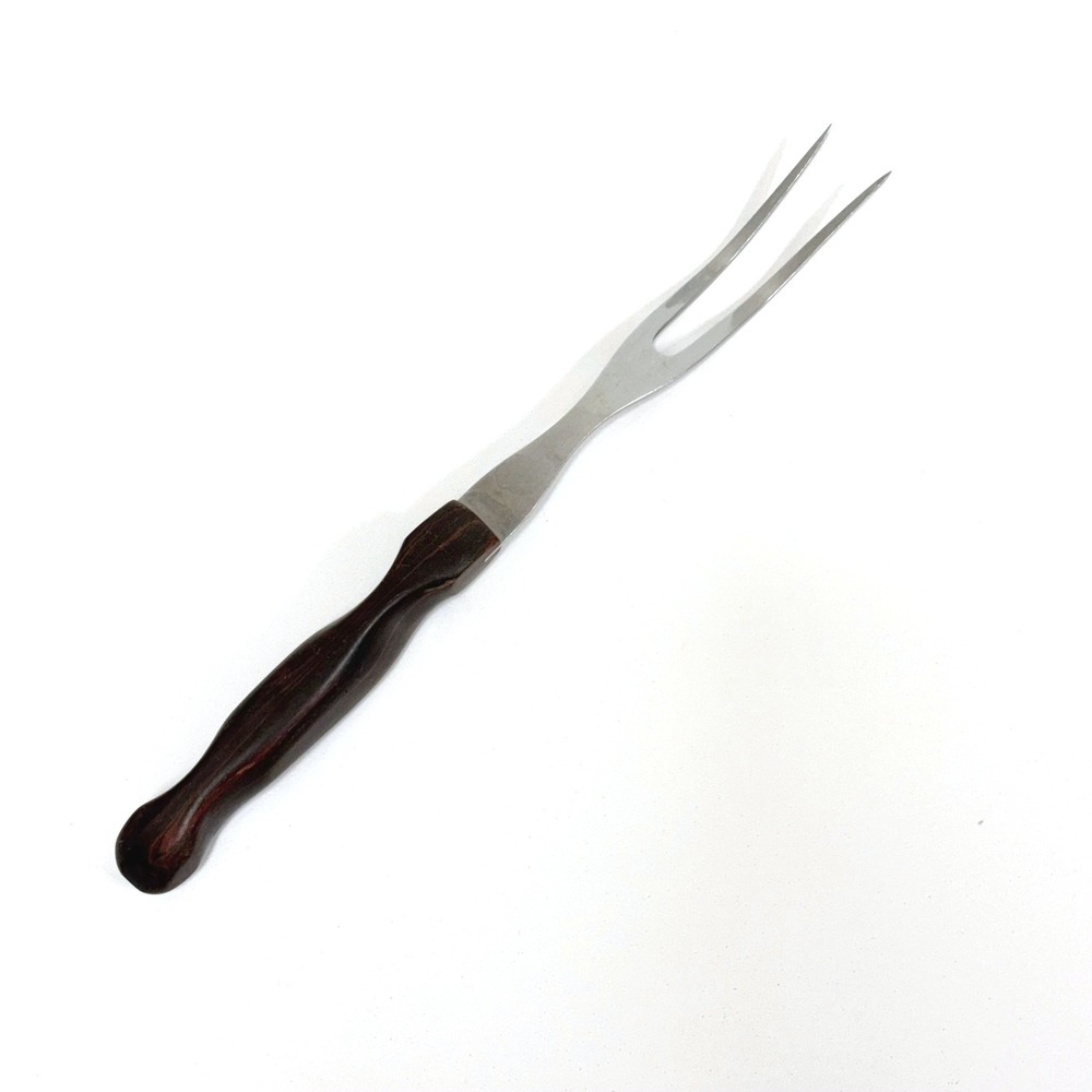 Vtg Cutco Carving serving Fork 2 Tine Meat Fork 11.5in marbled handle
